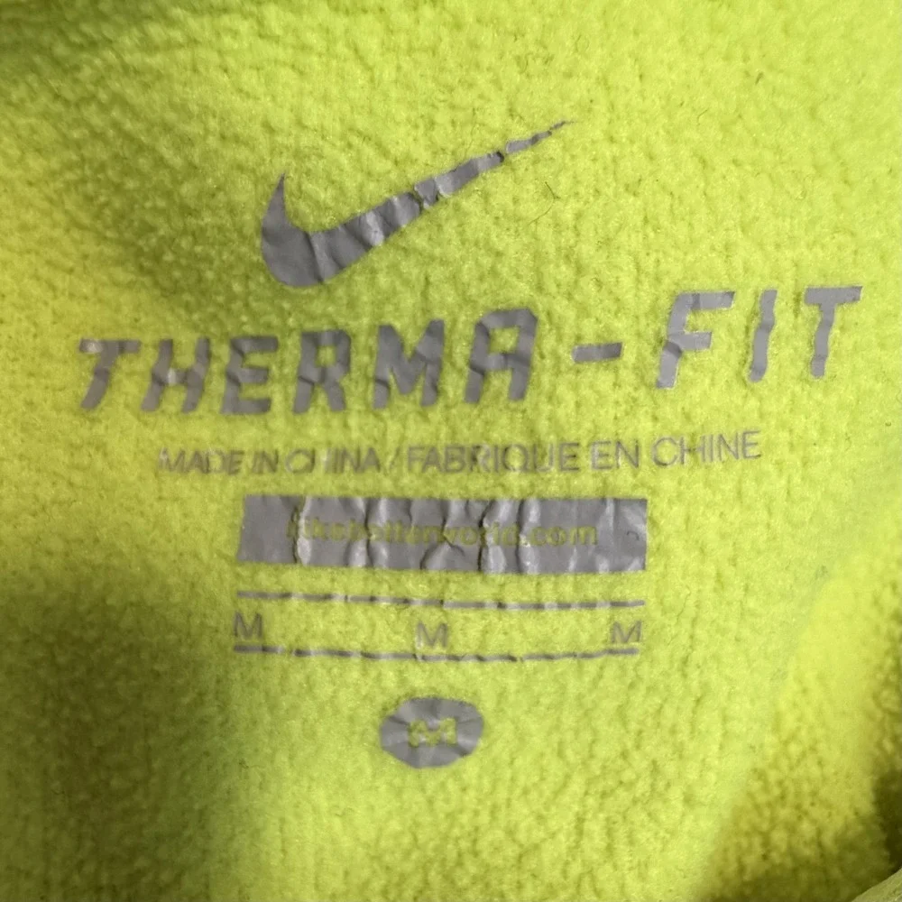 Nike Neon Hoodie Womens M Spellout Training Thumbholes Pocket Drawstring‎